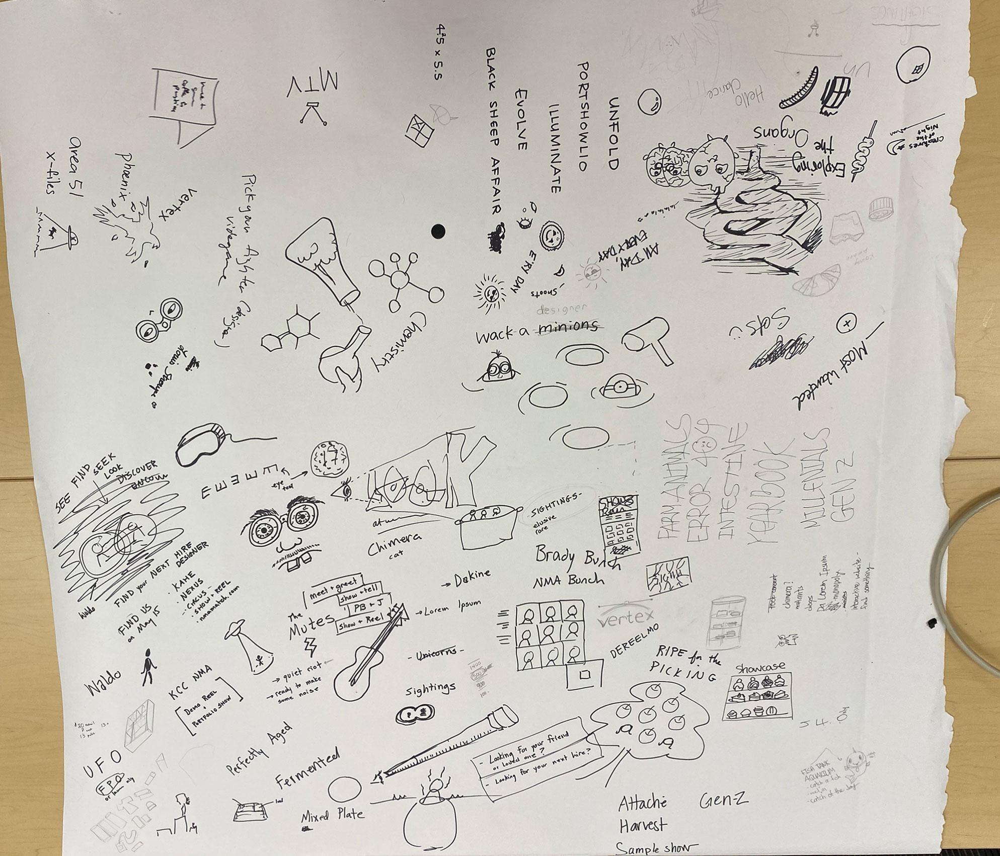 sightings brainstorm paper